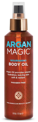 Argan Magic Nourishing Body Oil With Argan & Almond Oil | Intense Hydration, Softens & Radiates | Made In Usa, Paraben Free, Cruelty Free (6 Fl Oz)