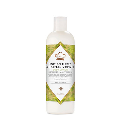 Nubian Heritage Body Lotion Indian Hemp & Haitian Vetiver For All Skin Types Made With Fair Trade Shea Butter, 13 Oz