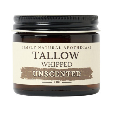Beef Tallow For Skin Care, Face, Hands - Natural Moisturizer - Whipped - Organic Grass-Fed Beef Fat - Vitamins A, D, E, K - Dry Skin, Baby Diaper Cream - Hydrating - Handmade - Unscented - 2 Oz Jar