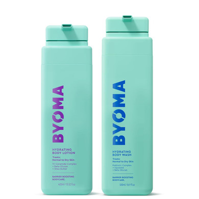Byoma Hydrating Body Wash & Lotion Bundle - Moisturizing Duo For Normal To Dry Skin - With Squalane, Tri-Ceramide Complex, Shea Butter & Beta Glucan - Cleanse, Soothe & Strengthen Skin Barrier