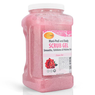 Spa Redi  Sensual Rose Pumice Scrub Gel, Exfoliating, Hydrating & Nourishing, Infused With Hyaluronic Acid, Amino Acids, Panthenol And Comfrey Extract For Glowy Smooth Skin  128Oz Gallon