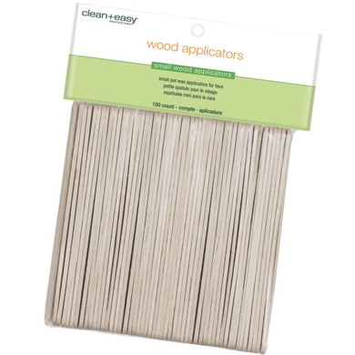 Clean + Easy Large Wooden Wax Stick Applicator  Waxing Sticks For Hair Removal On Body, Legs, Arms, Chest & Back  Disposable Spatula For Salon & At-Home Use, 100 Count