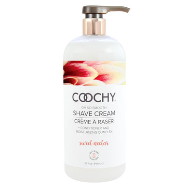 Coochy Shave Cream - Moisturizing Shave Lotion - Gentle Intimate Shaving Cream - For Bikini Area, Underarms, Legs & More - Rash-Free, Hydrating Formula - Sweet Nectar, 32 Oz
