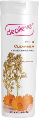Depileve Milk Cleanser - Post Wax Emulsion, Removes Wax Residue, Moisturizes Skin, Enriched With Calendula And Oat Extracts - 17 Oz