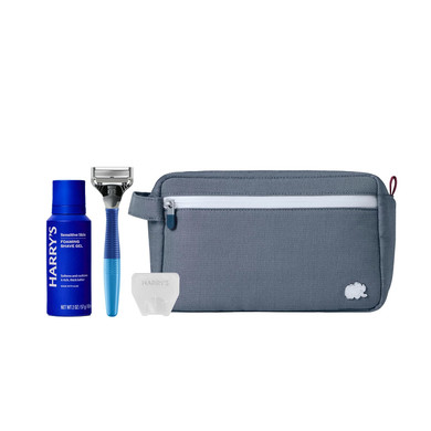Harry'S Travel Shaving Kit For Men - Toiletry Bag, Razor, Foaming Shave Gel, And Blade Cover - Tsa Friendly Shave Kit