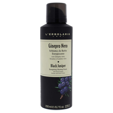 L'Erbolario Black Juniper Energising Shaving Foam - Prevents Redness And Freshens Skin - An Invigorating Fragrance - Prepares Your Face For Shaving Gently And Carefully - 6.7 Oz