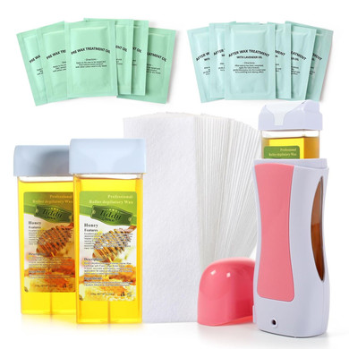 Roll On Wax Kit For Sensitive Skin Hair Removal - Roller For Women And Men - Legs, Arms, Back, Chest, Bikini Area