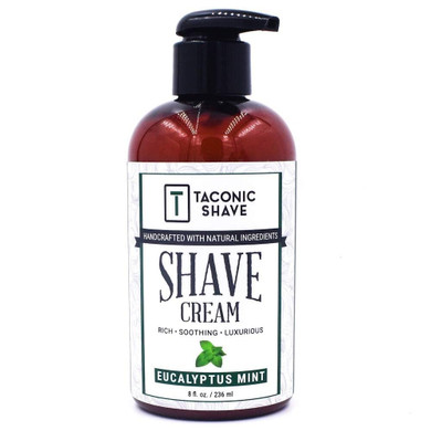 Taconic Shave, Natural Shaving Cream - Eucalyptus & Mint  Ultra-Rich High Lather Formula  Natural Shave Cream For Men & Women In 8 Oz. Pump Bottle  Scented Shaving Cream