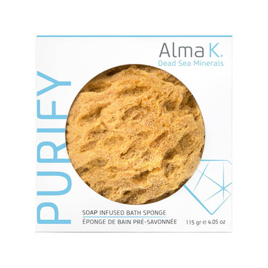 Alma K Soap Infused Bath Sponge - Bath & Shower Loofah For Women - Exfoliating Body Scrubber With Sweet Almond And Aloe Vera - White Tea And Neroli Scent - Use 20 Plus Times - 4.05 Oz