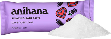 Anihana Relaxing Bath Salts, Muscle Soaking Aid With Coconut Oil, Helps Ease Aches And Pains, Relaxing Lavender Love Scent, 15Pk