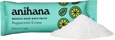 Anihana Relaxing Bath Salts, Muscle Soaking Aid With Coconut Oil, Helps Ease Aches And Pains, Relaxing Peppermint & Lime Scent, 15Pk