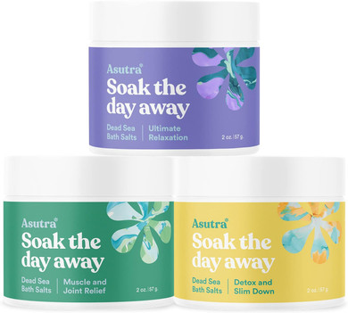 Asutra Dead Sea Bath Salts (Detox & Slim Down), 16 Oz - Soak In Rich & Vital Healing Minerals - Purify & Energize With Eucalyptus, Sweet Orange, & Lemon Essential Oils