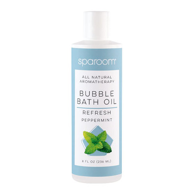 Sparoom All Natural Hydrating And Nourishing Aromatherapy Foaming Bubble Bath Oil With Jojoba Oil, Olive Oils And Aloe, 8 Oz, Refresh-Peppermint