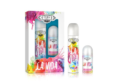 La Vida By Cuba For Women - 2 Pc Gift Set 3.3Oz Edp Spray, 1.7Oz Roll On