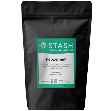 Stash Tea Peppermint Herbal Tea - Naturally Caffeine Free, Non-Gmo Project Verified Premium Tea With No Artificial Ingredients, Loose Leaf, 8 Oz Bag