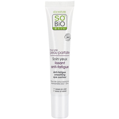 So'Bio Étic | Anti-Fatigue Smoothing Eye Contour | Organic Eye Cream For Brightening & Plumping Under Eye Bags, Dark Circles, Wrinkles & Anti-Aging | 0.51 Fl Oz