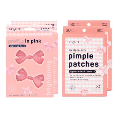 Spalife Pretty In Pink Undereye Mask & Pimple Patch Duo  Hydrogel Undereye Patches For Dark Circles, Puffy Eyes  Hydrocolloid Pimple Patches  Mother'S Day Gifts For Her - 42 Total Patches