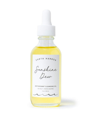 Earth Harbor | Sunshine Dew Cleansing Oil - Deep Cleanse & Makeup Remover | Papaya Enzymes And Sea Kelp | 2 Fl Oz