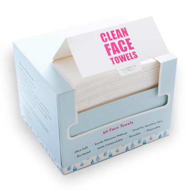 Elizabeth Mott Thank Me Later Disposable Face Towels  100% Biobased Facial Washcloths For Cleansing, Makeup Removal & Skincare  Ultra-Soft, Lint-Free, Extra Absorbent For Sensitive Skin  50 Count