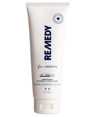 Remedy For Rich Cream Cleansing - Cream-To-Foam Cleanser For Dry To Normal Skin - Gentle Super Stacked Hydrating Face Wash By Dermatologist Dr. Shah, 5 Fl. Oz