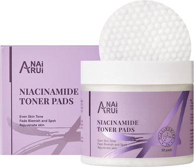Anai Rui Niacinamide Facial Radiance Pads, With Glutathione, Niacinamide, Lha, Pha - 50 Pads For Even Skin Tone, Reduce Blemish And Spots