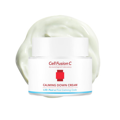 Cell Fusion C Post Alpha Calming Down Cream, Color Correcting And Cooling Moisturizer With Green Pigments, For Sensitive Skin, 1.69 Fl. Oz