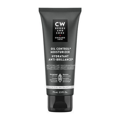 Cw Beggs Oil Control+ Moisturizer For Men, Combination To Oily Skin, Mattifying Face Cream, Hypoallergenic, Fragrance-Free, Paraben-Free, Alcohol-Free, Mineral Oil-Free, Cruelty-Free, 2.5 Fl. Oz