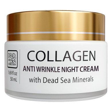 Dead Sea Collection Moisturising Night Face Cream With 3X Collagen  Anti Aging Nourishing Facial Moisturiser With Dead Sea Minerals And Vitamin E For Women And Men  All Skin Types (50 Ml)