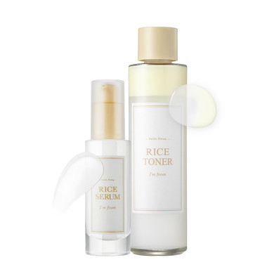 I'M From Rice Toner Serum Set, Korean Skincare For Glass Skin, Glowing