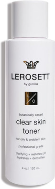 Lerosett Toner For Clear Skin Aloe Vera Based Toner With Glycolic Acid & 10 Calming Botanicals Helps Reduce Irritation, Future Blemishes, Blackheads, And Tightens Pores, Natural, Vegan - 4 Oz
