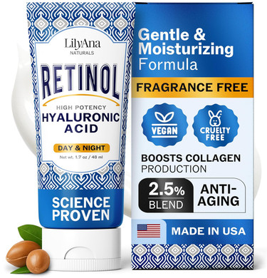 Lilyana Naturals Anti Aging Retinol Face Cream For Women  Wrinkle & Neck Cream For Firming, Retinol Moisturizer For Face With Hyaluronic Acid, Hydrating Night Cream For Fine Lines, Collagen Boost