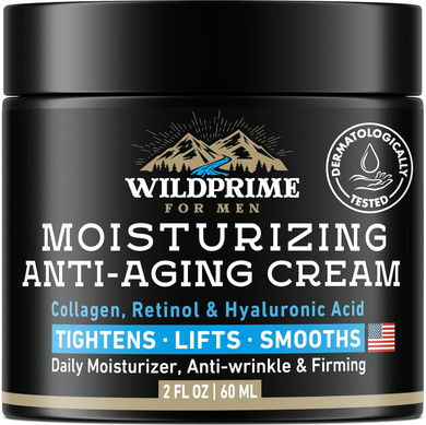 Men'S Face Moisturizer Cream - Anti Aging & Wrinkle - Made In Usa - Collagen, Hyaluronic Acid, Retinol, Vitamins E & A, Avocado Oil - After Shave - Age Facial Skin Care, Day & Night Moisturizing, 2 Oz