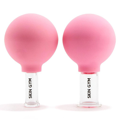 Skin Gym Facial Cupping Set, Glass Face Cupping Tool For Massage Therapy, Sculpting, & Toning Chin, Jawline & Neck, 2 Piece