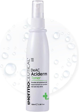 Thermoceutical Deac Aciderm Toner - Refreshing Cooling Toner, Targeted Acne Solution, Relieves Skin Sensitivity For Oily, Acne Prone Skin, 3.38 Fl.Oz