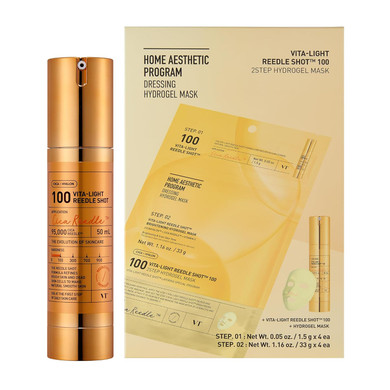 Vt Cosmetics Bundle Vita-Light Reedle Shot 100 & Vita-Light Reedle Shot 100 2-Step Hydrogel Mask(34.5Gx4Ea)