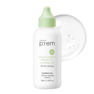 [Make P:Rem] Comfort Me. Tea Tree Calming Essence | Soothing Essence | Lightweight And Watery Essence | Quick-Absorbing | Essence For Sensitive Skin | 80Ml, 2.70 Fl.Oz. | Makep:Rem Makeprem