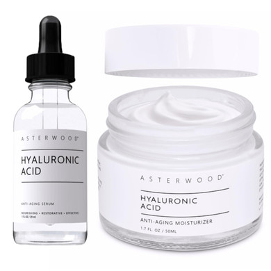 Asterwood Hyaluronic Acid Serum 1 Oz + Hyaluronic Acid Cream 1.7 Oz