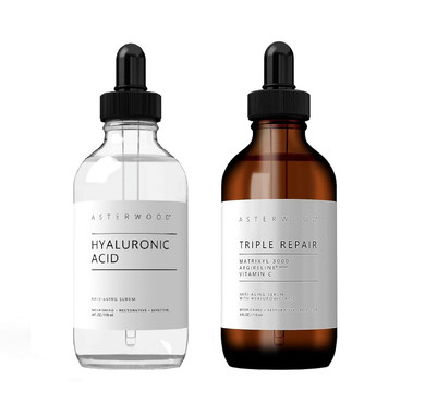 Asterwood Hyaluronic Acid Serum 4 Oz + Triple Repair Matrixyl 3000 4 Oz