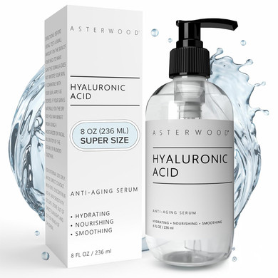 Asterwood Hyaluronic Acid Serum For Face - Plumping, Anti-Aging, Hydrating - Fragrance-Free - 8 Fl Oz