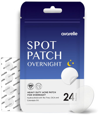 Avarelle Spot Pimple Patches For Face | Good Night Acne Cover | Fsa Hsa Hydrocolloid With Tea Tree Oil | Acne Spot Treatment (12-14 Mm, 96 Ct) (24 Count)