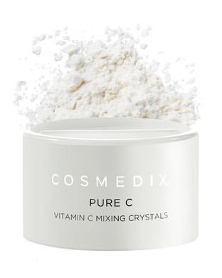Cosmedix Pure C Mixing Crystals, Vitamin C Powder For Face - Brightening Facial Skin Care Products For Fine Lines & Uneven Skin Tone - Ultra Fine Mixing Face Powder For Moisturizers & Serums