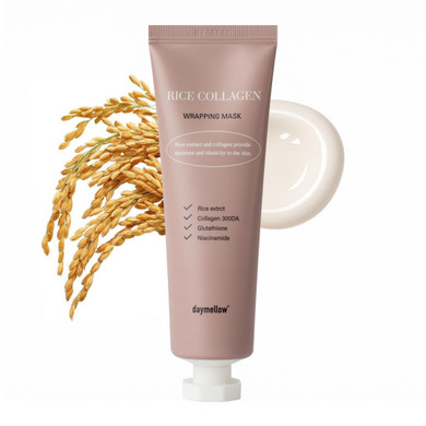 Daymellow Rice Collagen Wrapping Mask 2.36 Fl. Oz / 70Ml  Korean Peel-Off Facial Mask With Hydrolyzed Collagen, Hydrating & Firming, Overnight Gentle Pore Tightening For Glowing Glass Skin