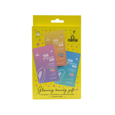 Dr.Pawpaw Glowing Beauty Sheet Mask Gift Set: Glowing, Soothing & Hydrating Sheet Masks: Soften,Younger Looking Skin,For All Skin Type With Hero Ingredient Papayaluronic()