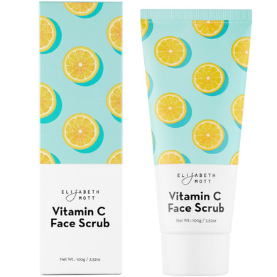 Elizabeth Mott Sure Thing Vitamin C Face Scrub  Heat Activated Exfoliating Facial Cleanser For Deep Pore Cleansing & Smoother Skin  Gentle Brightening Scrub, Vegan & Cruelty-Free Skincare, 3.52 Oz