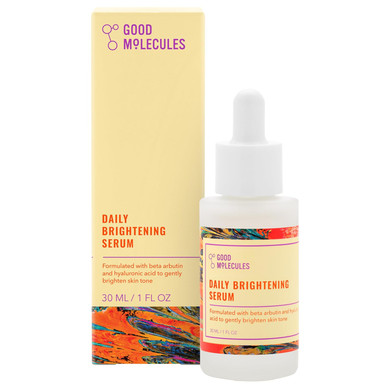 Good Molecules Daily Brightening Serum - Hyaluronic Acid Serum With Beta Arbutin To Target Dark Spots - Brightening And Anti-Aging Skin Care For Face