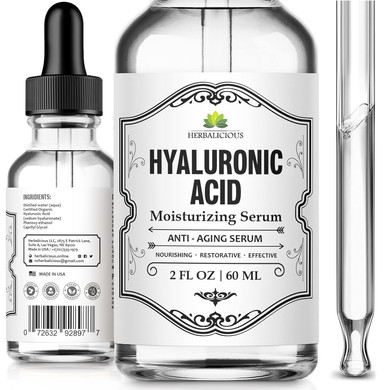 Hyaluronic Acid Serum  Hyaluronic Acid Serum For Face  Paraben-Free Pure Hyaluronic Acid  Moisture Boost Hydrating Serum  Anti-Aging Serum For Fine Lines, Wrinkles  2Oz