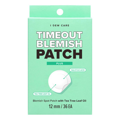 I Dew Care Hydrocolloid Acne Pimple Patch - Timeout Blemish Chin & Cheeks | Korean Zit Dark Spot Patches For Face And Skin, Pus Absorbing With Tea Tree Leaf Oil, 9 Count