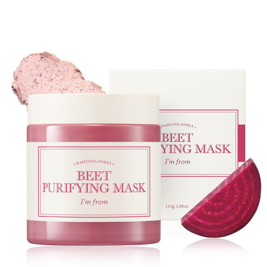 IM From Beet Purifying Mask, Deep Moisturizing Wash-Off Clay Mask,1.5% Red Beet Enzyme, Clean The Pores And Control Sebum, Soothing Effect For Dry, Dull, Sensitive Skin - 3.88Oz (110G)