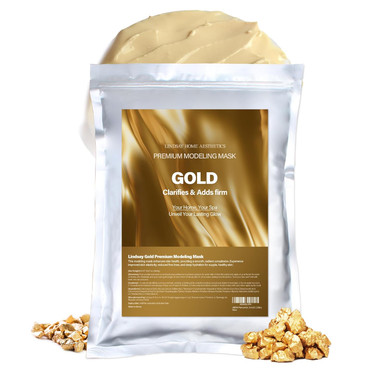 Lindsay Premium Modeling Pack - Korean Skin Care Face Modeling Mask  Refreshing & Hydrating Face Mask Spa Facial Peel-Off Mask (35.2 Ounce, Gold)