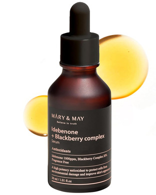 Mary&May Idebenone + Blackberry Complex Serum - Potent Anti Aging For Enhanced Antioxidant And Skin Nourishment - Korean Face Skincare, Ewg Green Grade, Cruelty-Free, 1.01 Fl.Oz